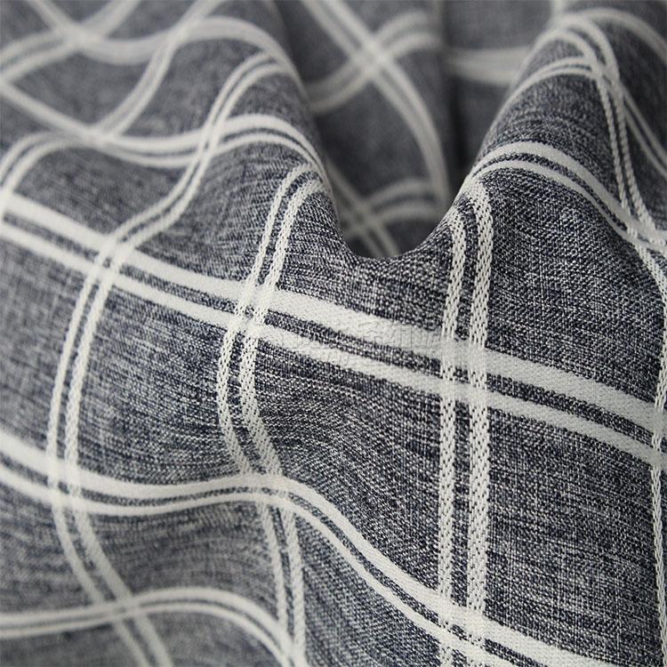 绍兴工厂现货灰白格子工装面料  涤纶梭织透气柔软上衣外套