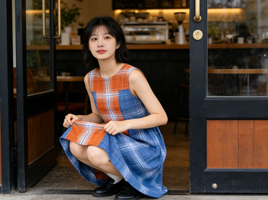 漢麻再生纖維條紋格子梭織面料